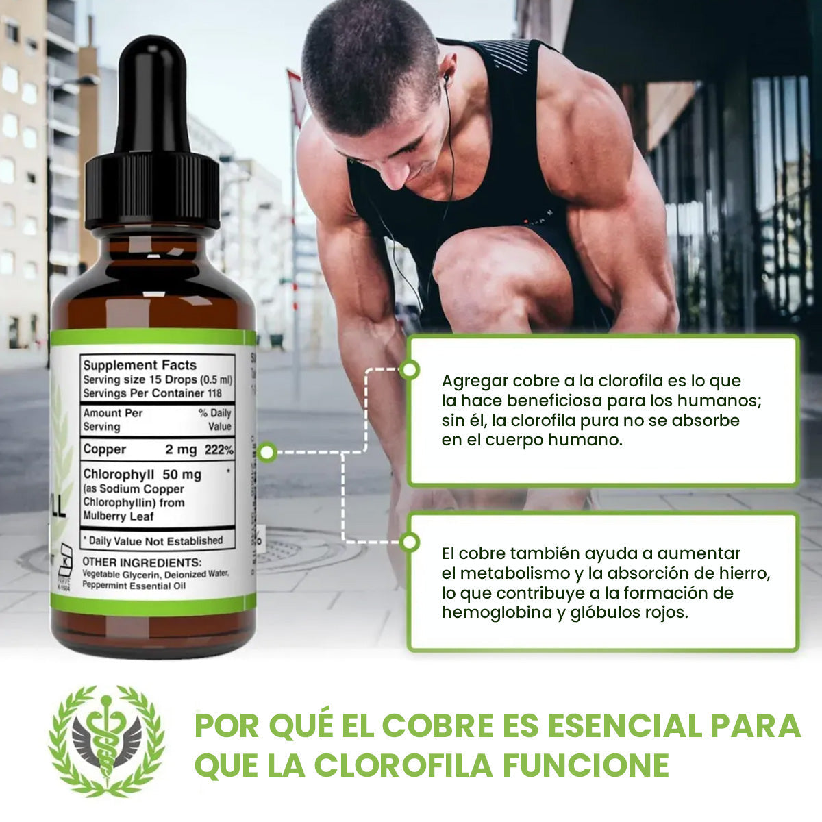 Clorofila líquida Green Essence – Apoya tu digestión, mejora tu energía y revitaliza tu cuerpo Green Essence