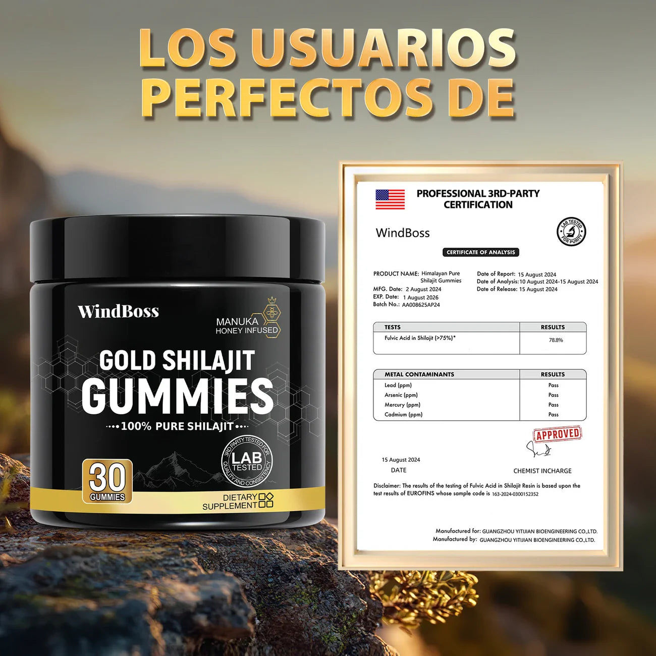 Gold Shilajit™ Gomitas de Shilajit Puro